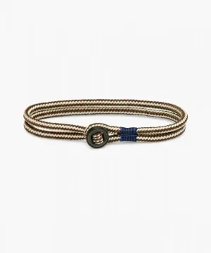 Pig & Hen 'Don Dino' Ivory and Brown Rope Bracelet with Black Shackle - Large
