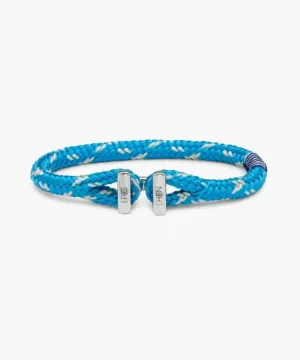 Pig & Hen 'Icy Ike' Light Blue and Ivory Rope Bracelet with Silver I-Shackle