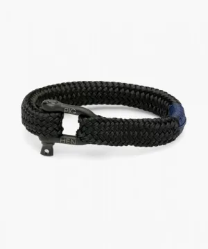 Pig & Hen Men's Marine Rope Bracelet - Gorgeous George - Xtra Large Black