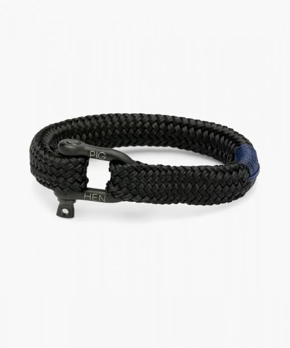 Pig & Hen Men's Marine Rope Bracelet - Gorgeous George - Xtra Large Black