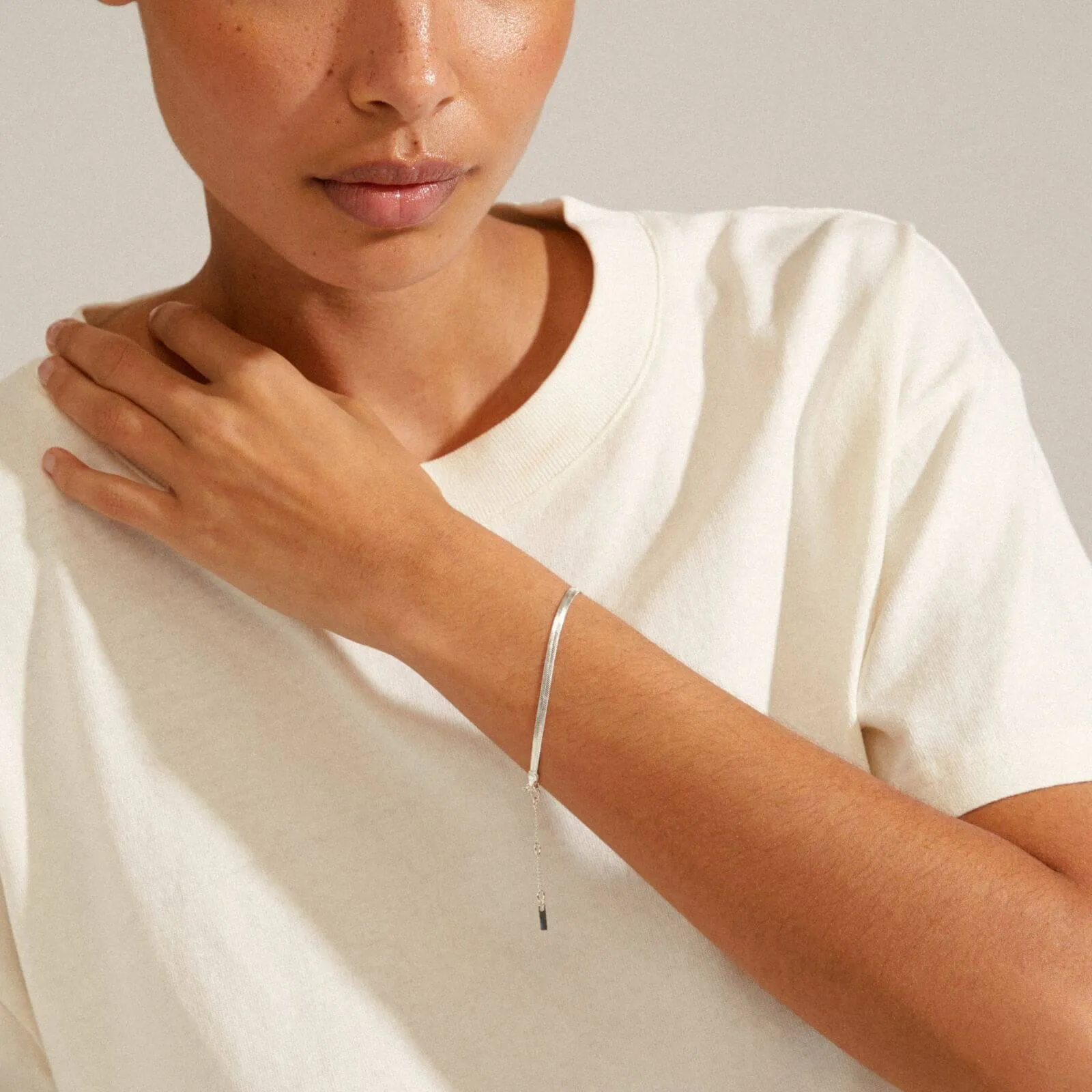 Pilgrim Joanna Silver Flat Snake Chain Bracelet - Silver