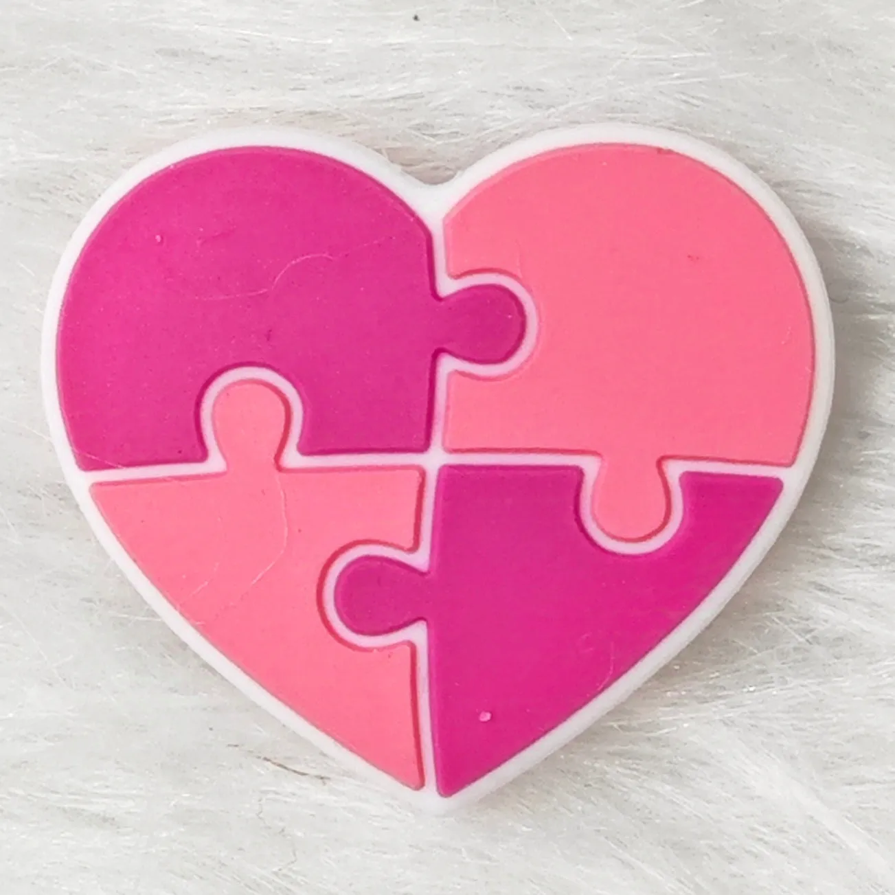 Pink Heart silicone focal beads for Valentine's Day