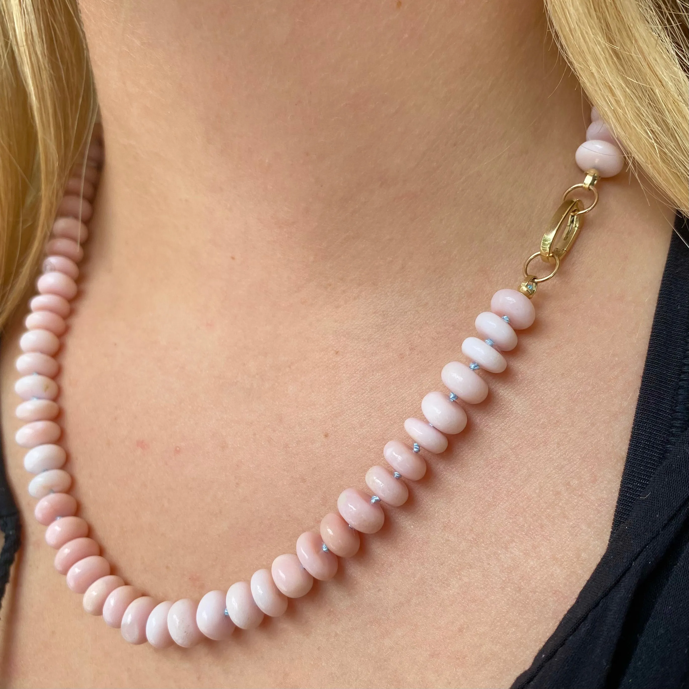Pink Opal Gemstone Bead Necklace