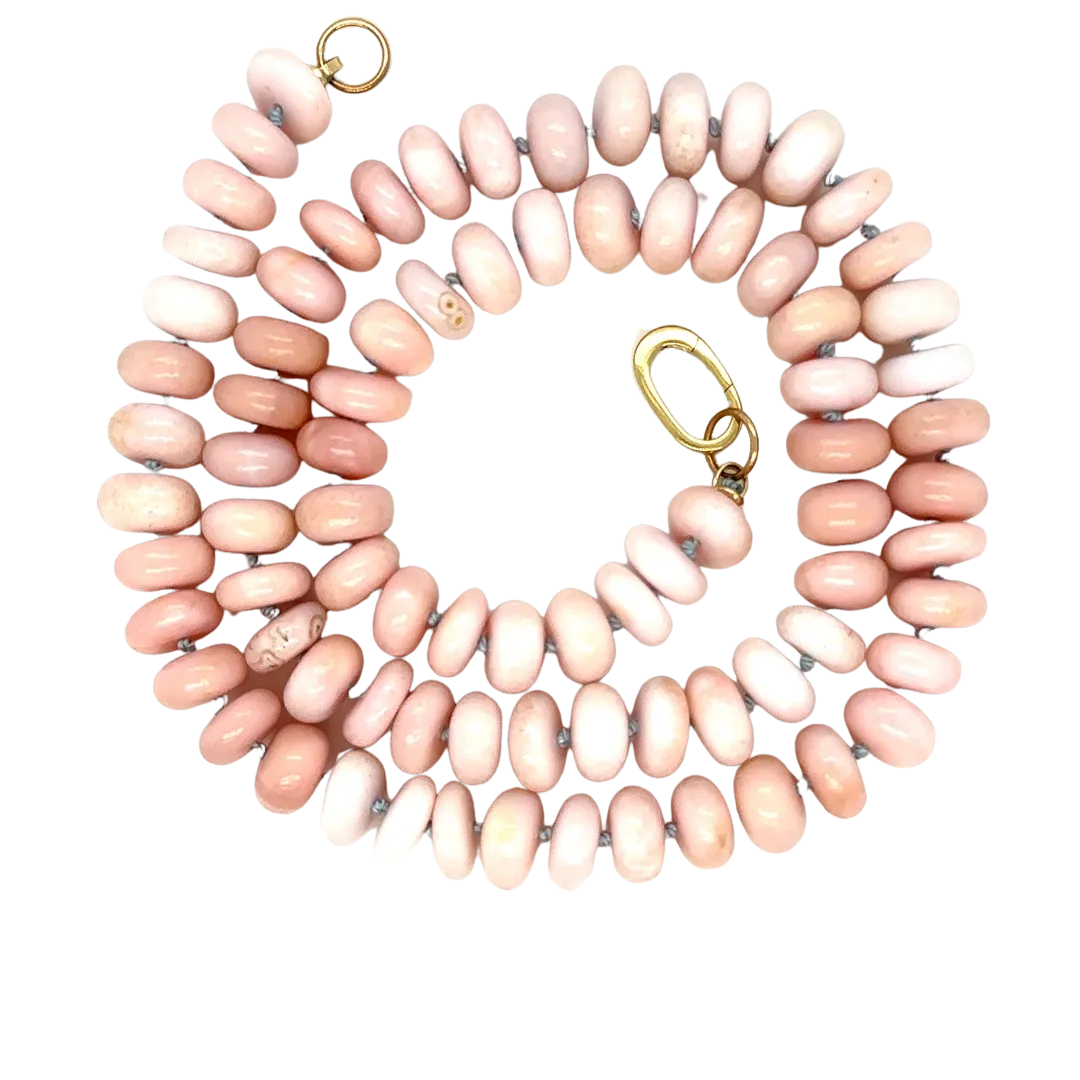 Pink Opal Gemstone Bead Necklace
