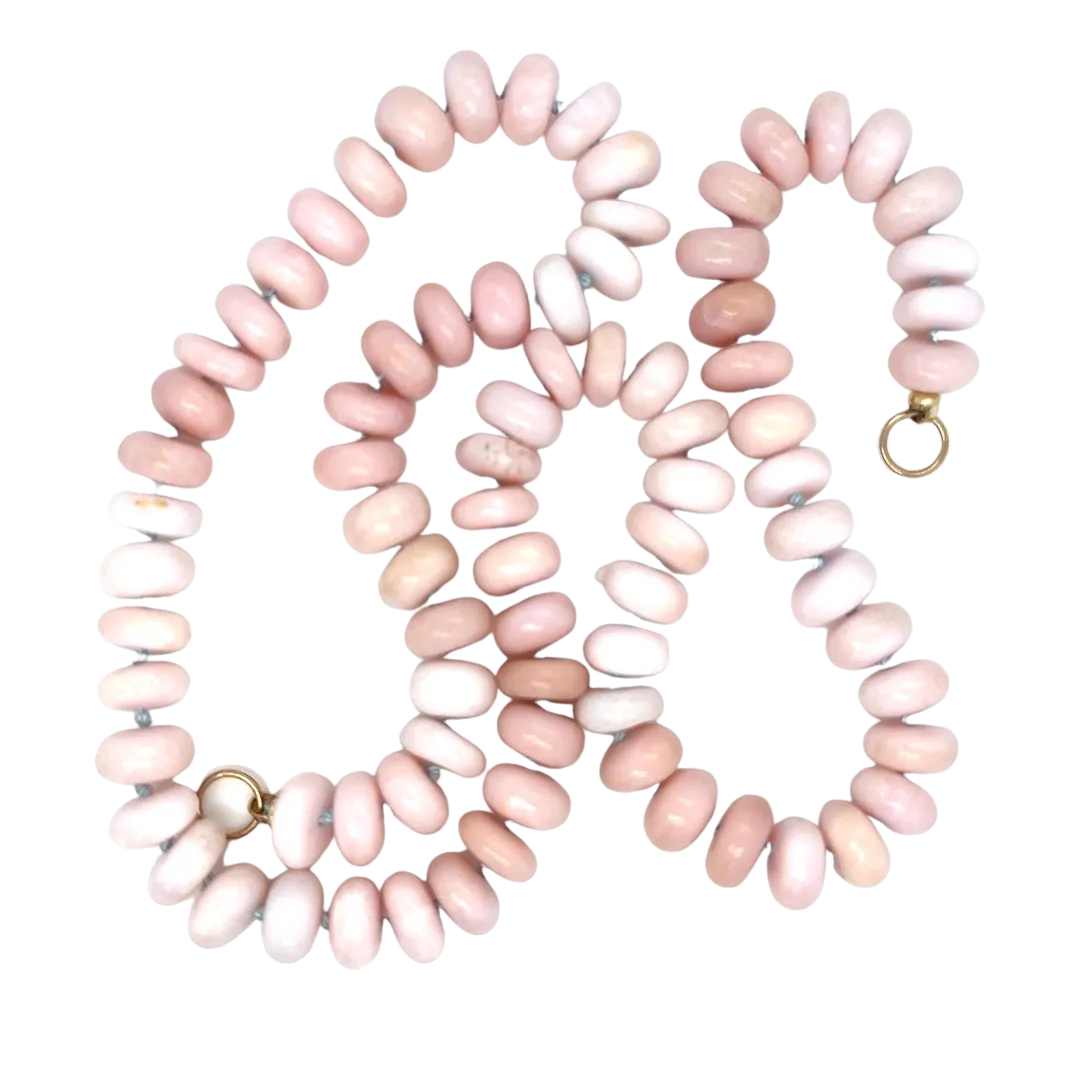 Pink Opal Gemstone Bead Necklace