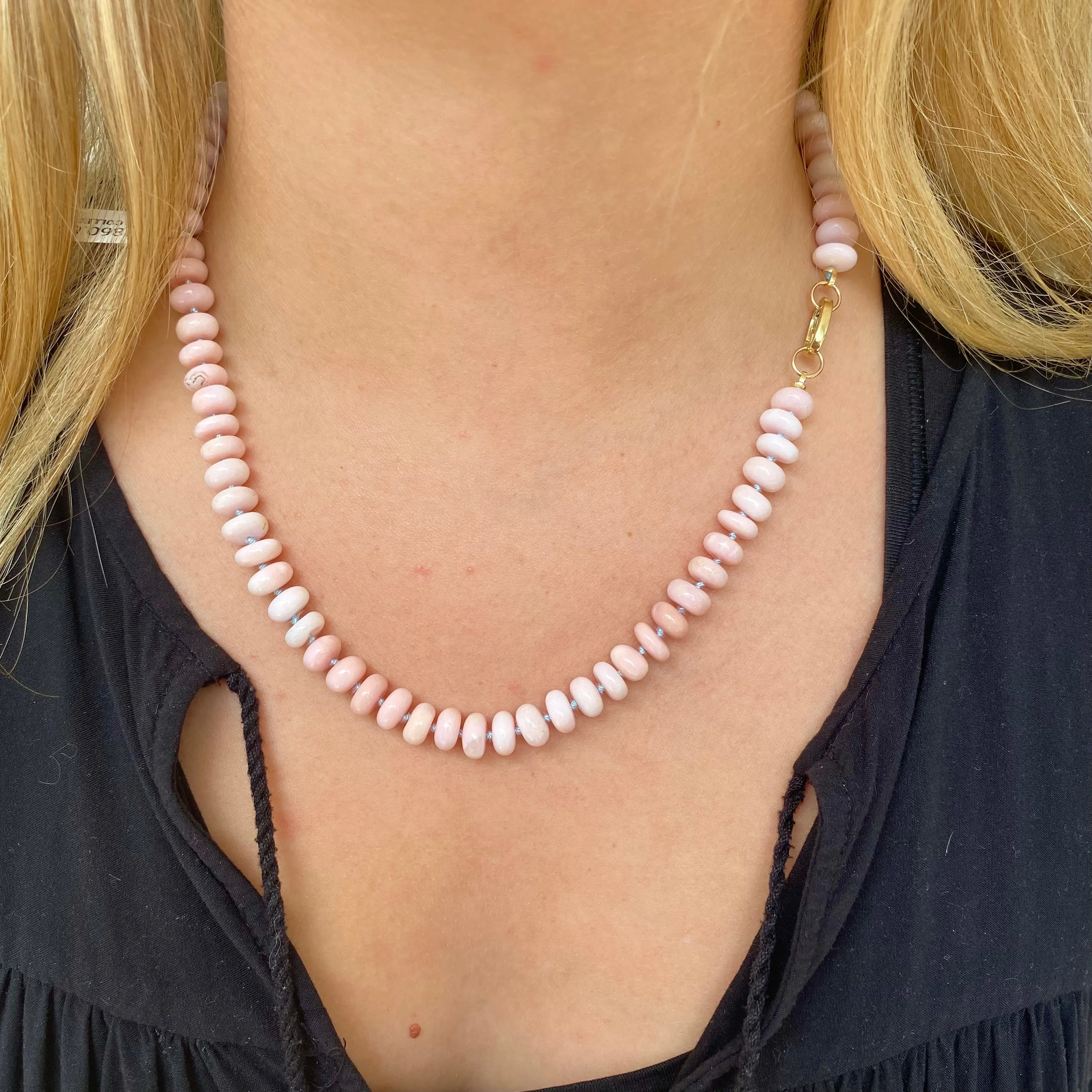 Pink Opal Gemstone Bead Necklace