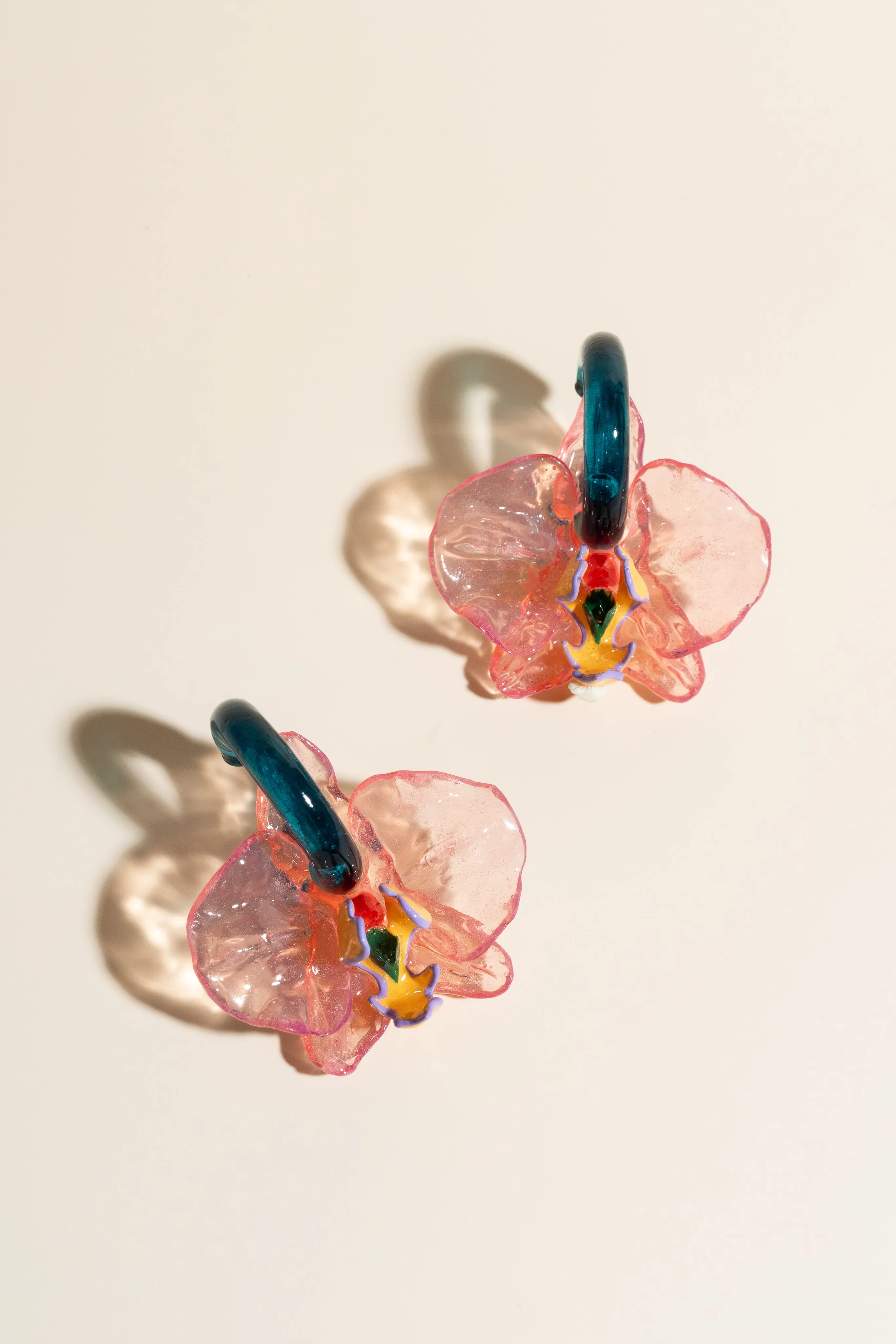 Pink Orchid Drop Earrings