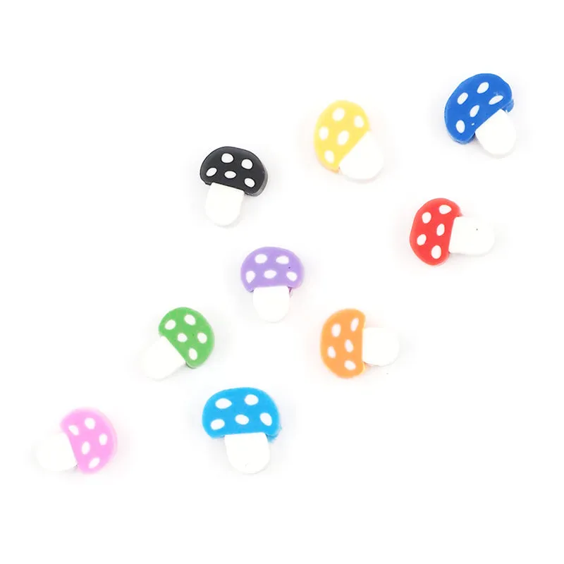 POLYMER CLAY BEADS 10MM MUSHROOMS 25PC