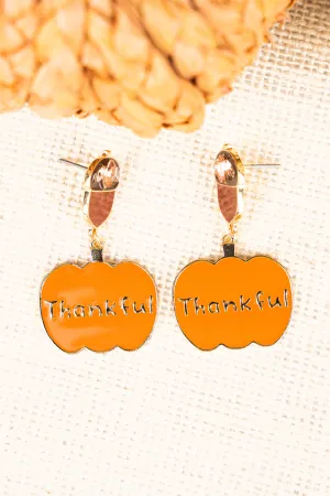 Pumpkin 'Thankful'  Earrings