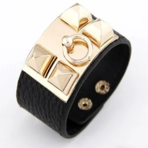 Punk Leather Gothic Rock Women Cuff Bracelet