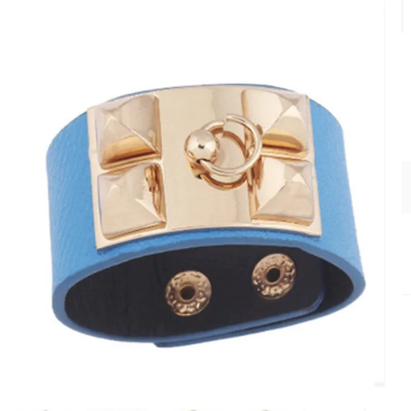 Punk Leather Gothic Rock Women Cuff Bracelet