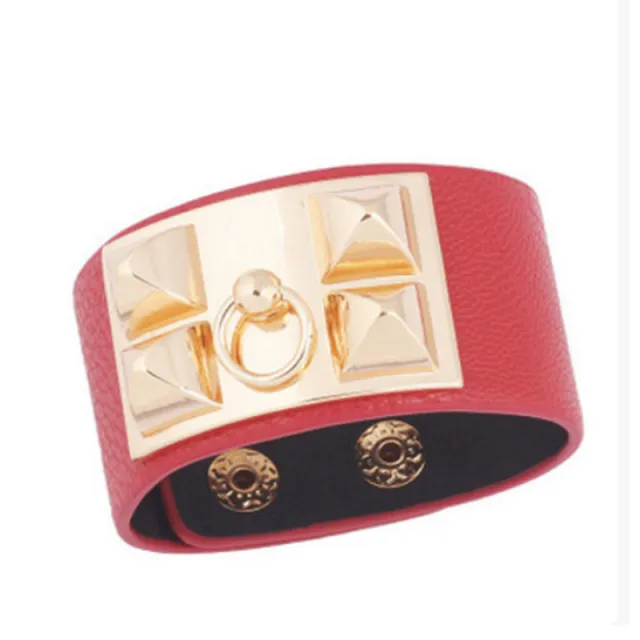 Punk Leather Gothic Rock Women Cuff Bracelet