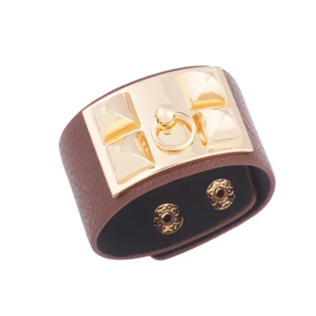 Punk Leather Gothic Rock Women Cuff Bracelet
