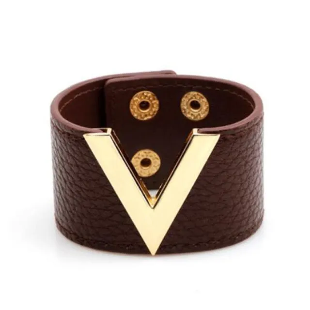 Punk Leather Gothic Rock Women Cuff Bracelet