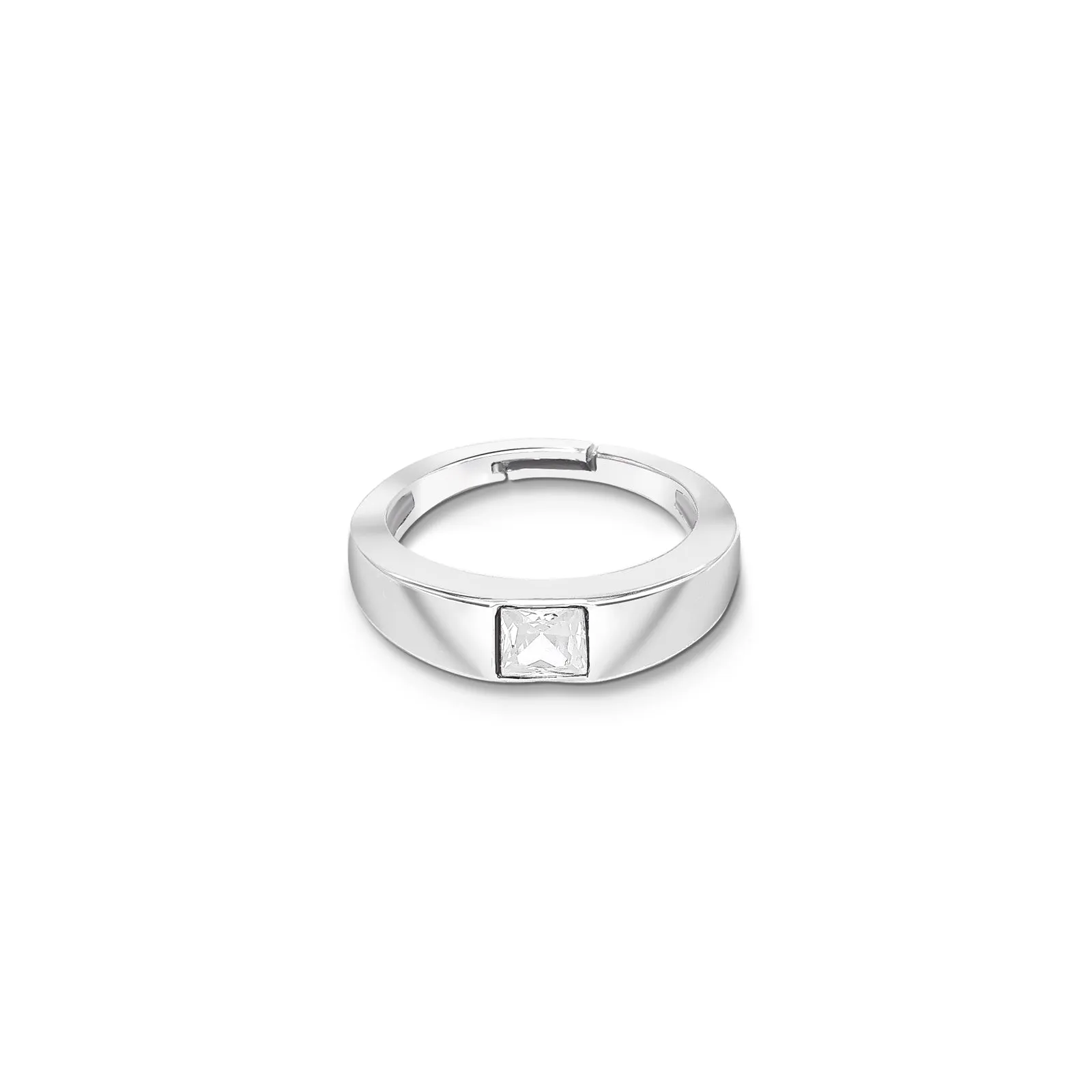 Pure 925 Silver Ring - Sleek Minimalist With CZ Brilliance