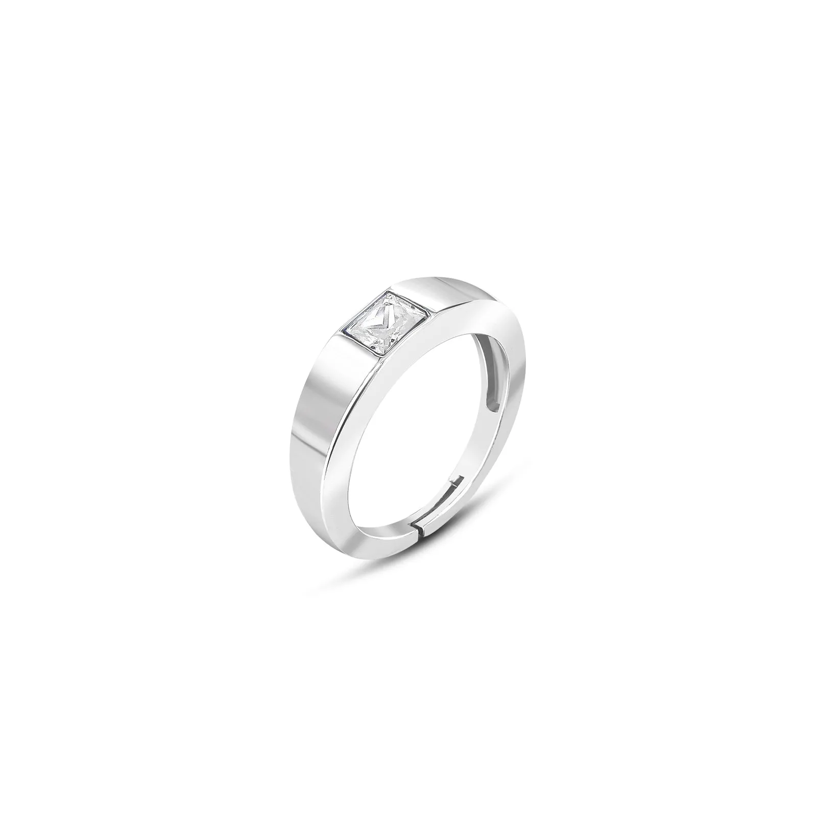 Pure 925 Silver Ring - Sleek Minimalist With CZ Brilliance