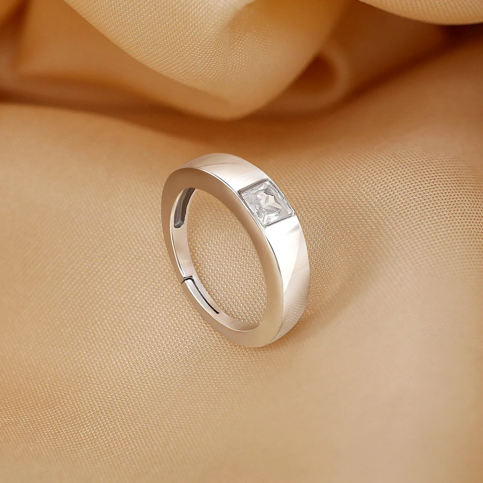 Pure 925 Silver Ring - Sleek Minimalist With CZ Brilliance