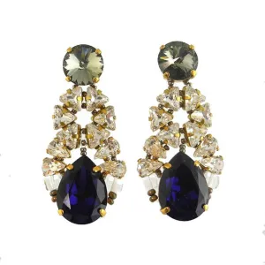 Purple Crystal Drop Earrings