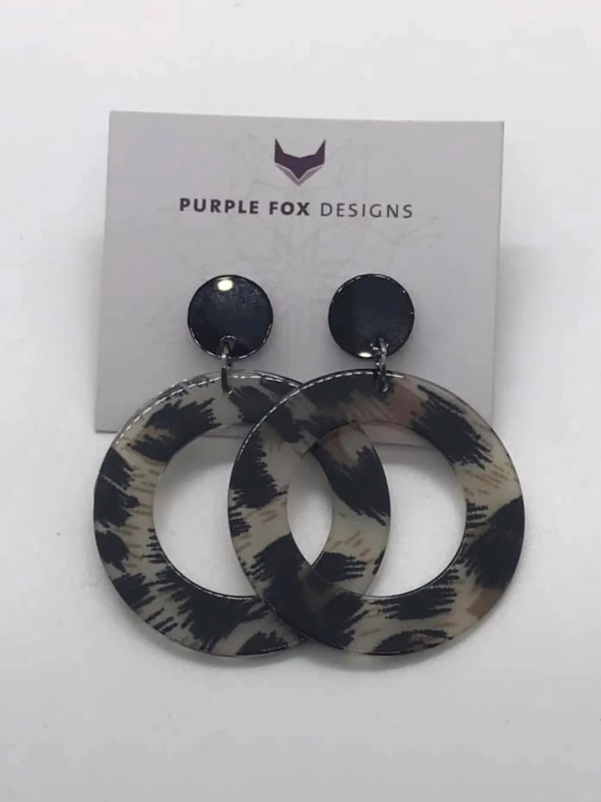 PURPLE FOX DESIGNS Earrings - Cream/Black