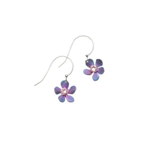 Purple Rose Petite Plumeria Drop Earrings