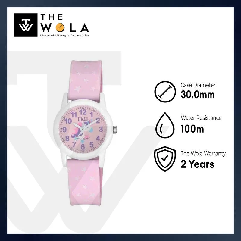 Q&Q VR99J013Y Kids Analog Watch with Pink Resin Band