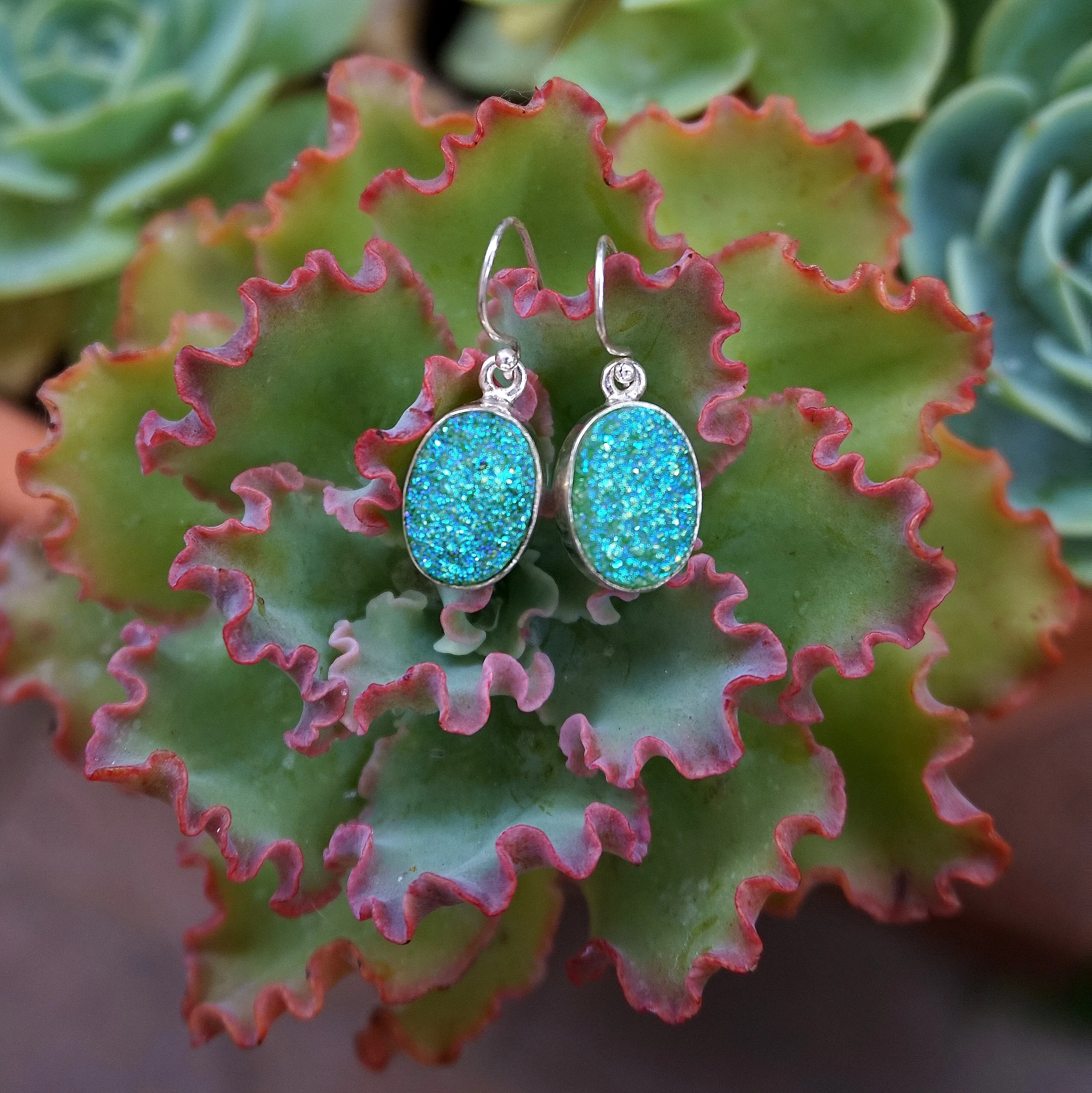 Quartz Crystal Druzy Earring Set 2