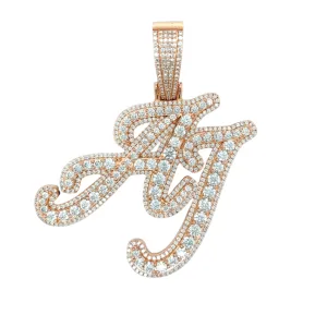 "AJ" Rose Gold Personalized Letters Initials Custom Design Pendant Charm