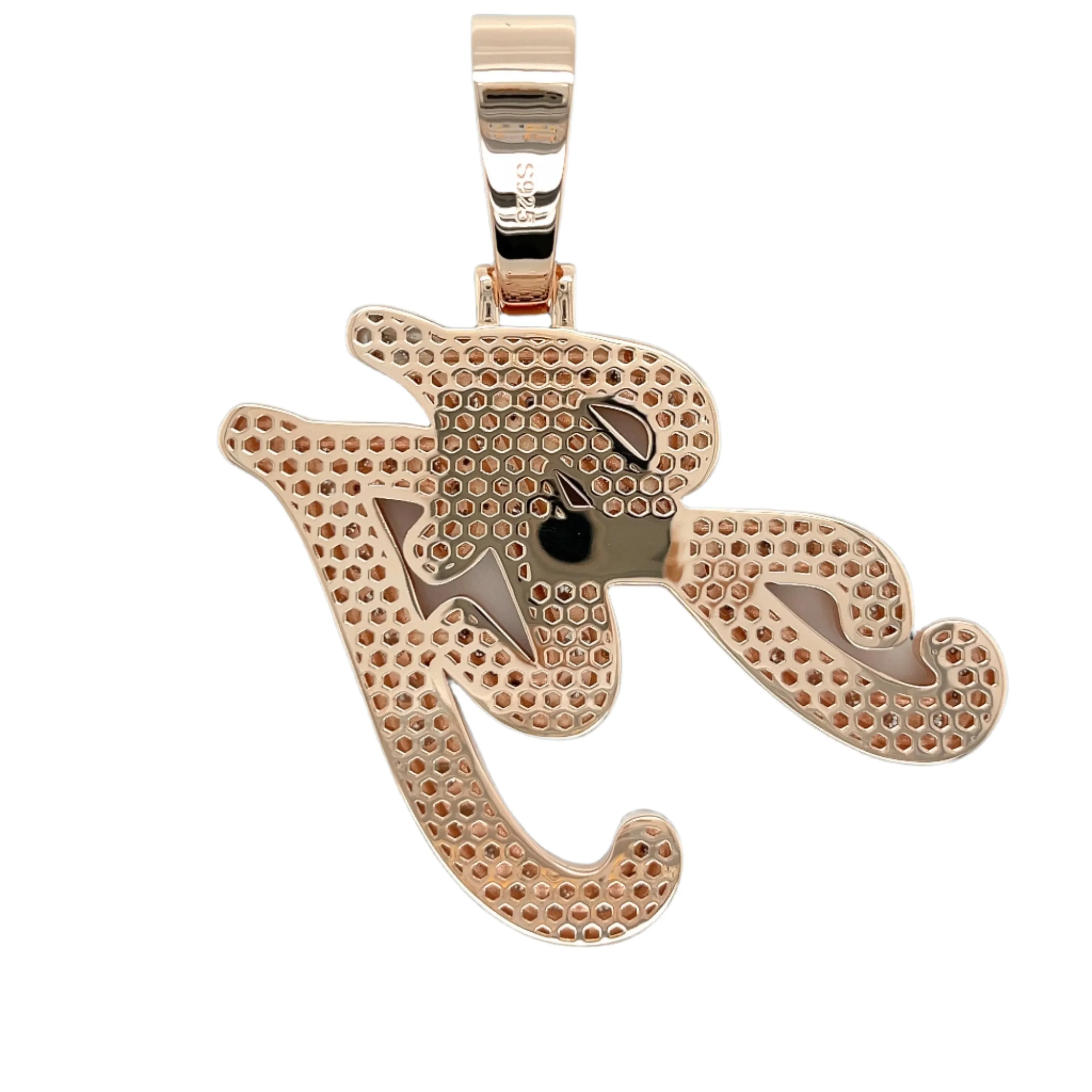 "AJ" Rose Gold Personalized Letters Initials Custom Design Pendant Charm