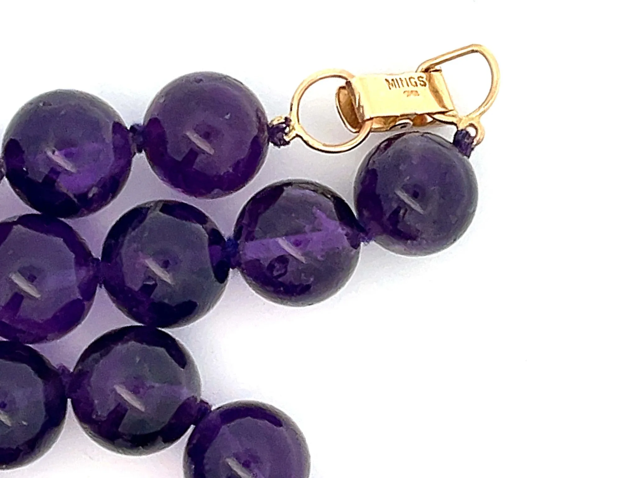 Rare Mings Hawaii Amethyst and Gold Bead Strand Necklace