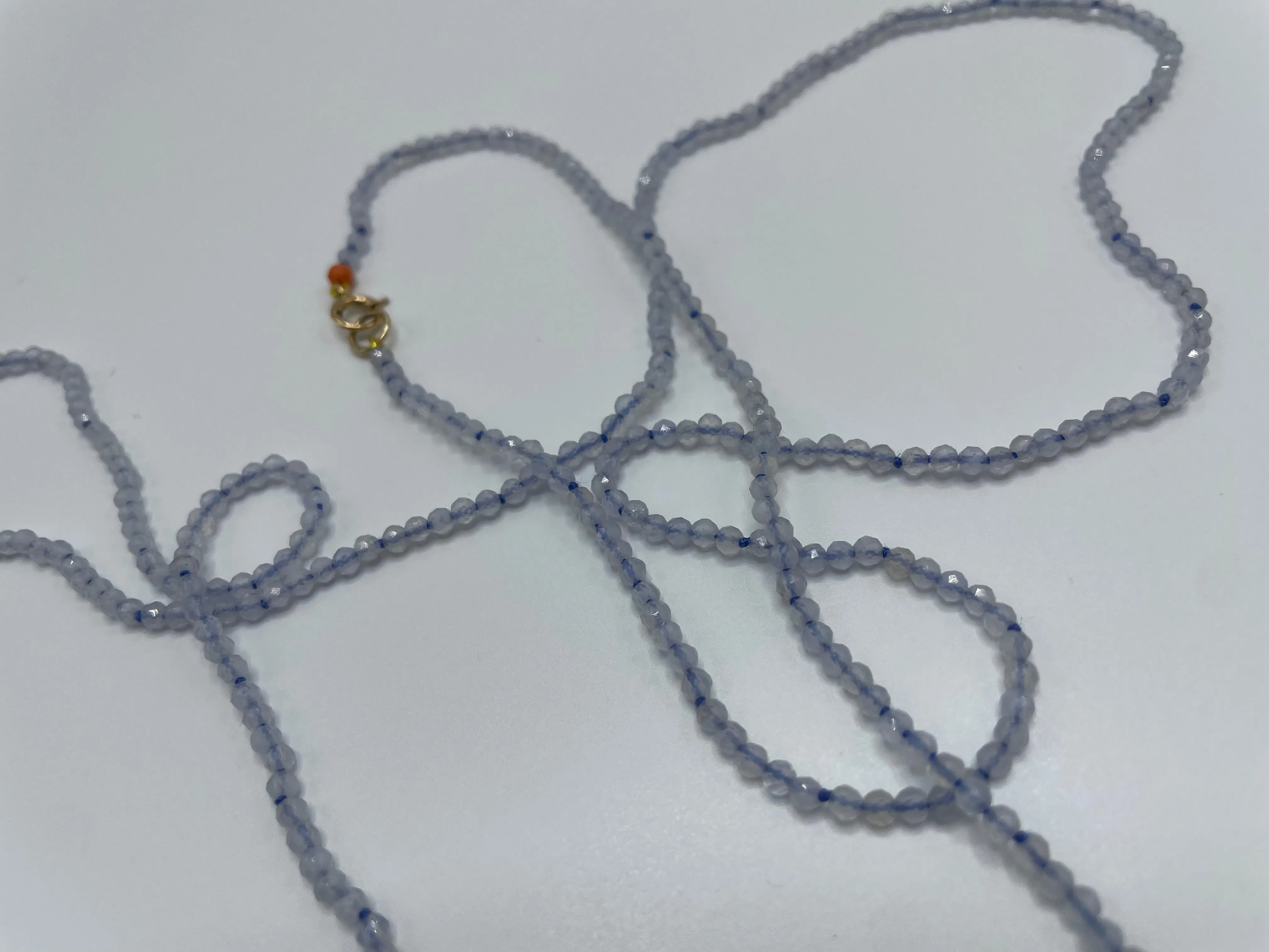 Rebecca Brenner Jewelry  ~  Round Faceted Chalcedony Bead Necklace