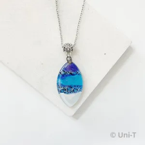 Recycled Fused Glass Necklaces - Oval