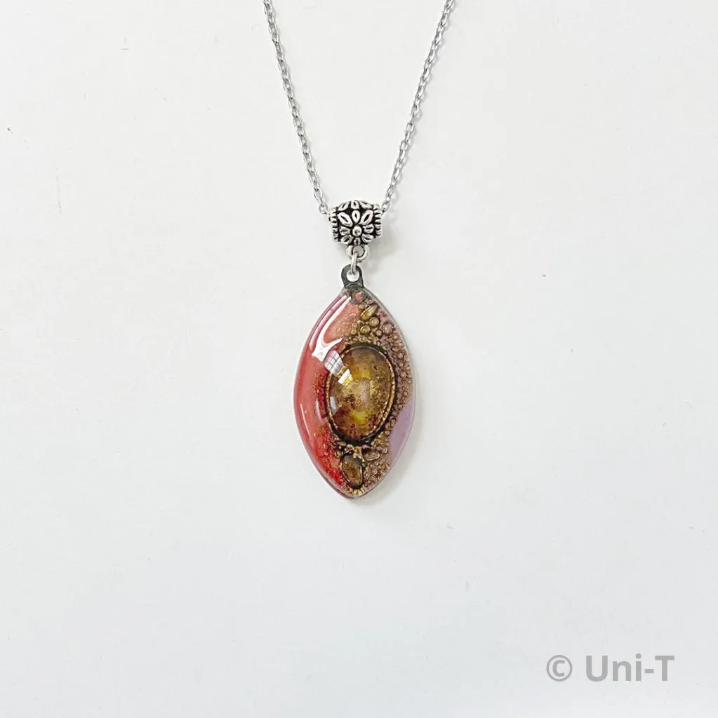 Recycled Fused Glass Necklaces - Oval