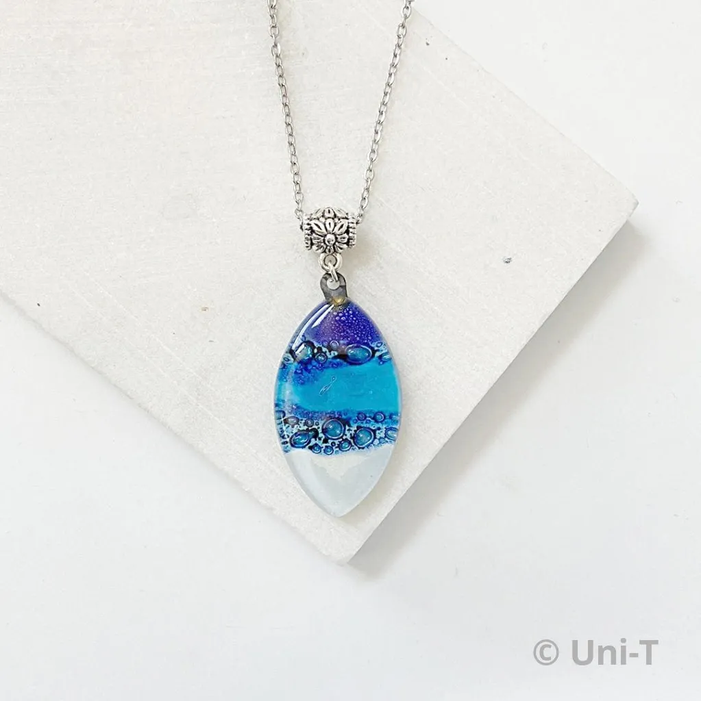Recycled Fused Glass Necklaces - Oval