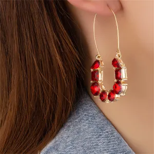Red Crystal & 18K Gold-Plated Drop Earrings