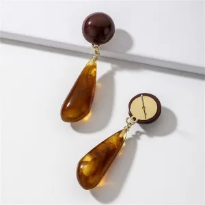 Resin & 18K Gold-Plated Drop Earrings