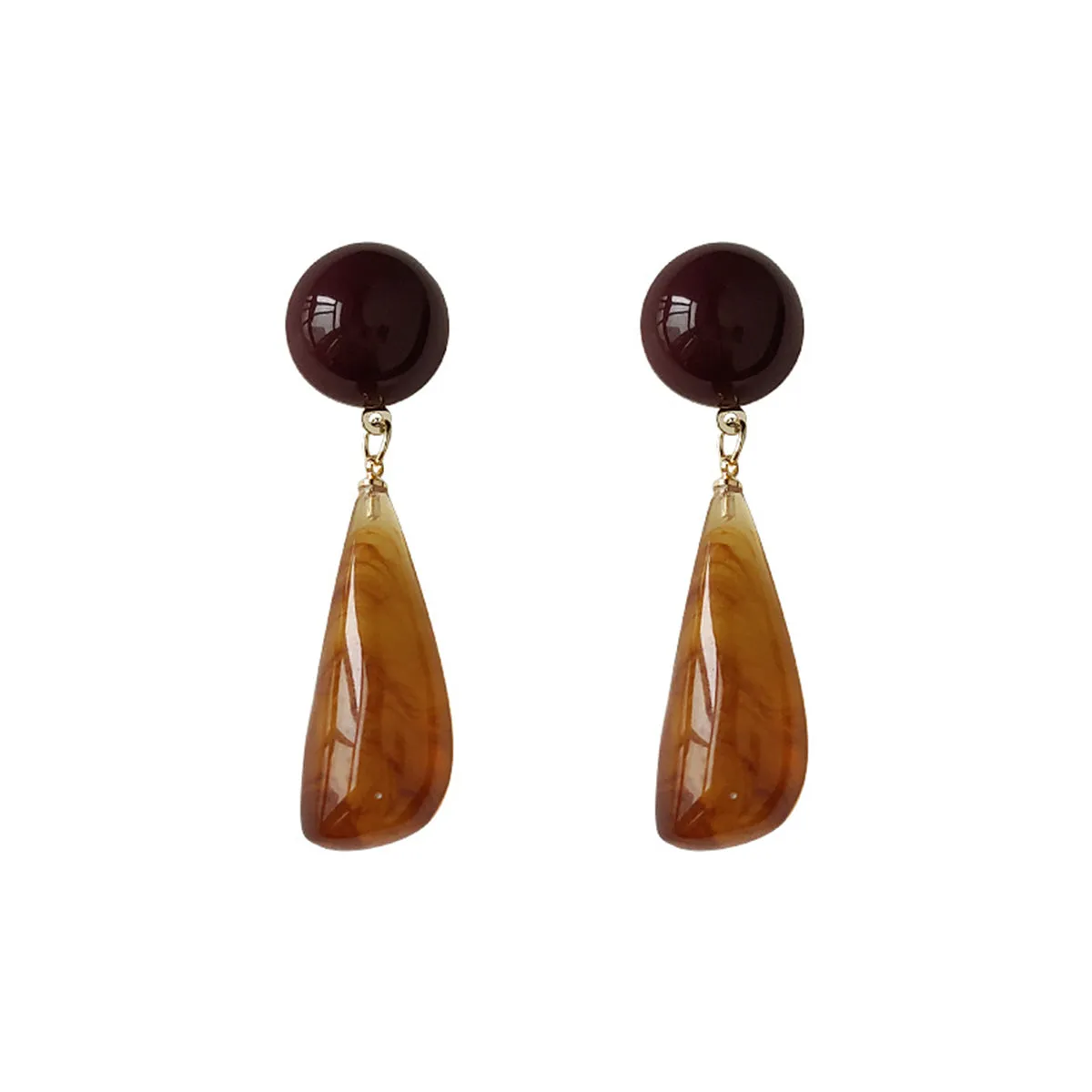 Resin & 18K Gold-Plated Drop Earrings