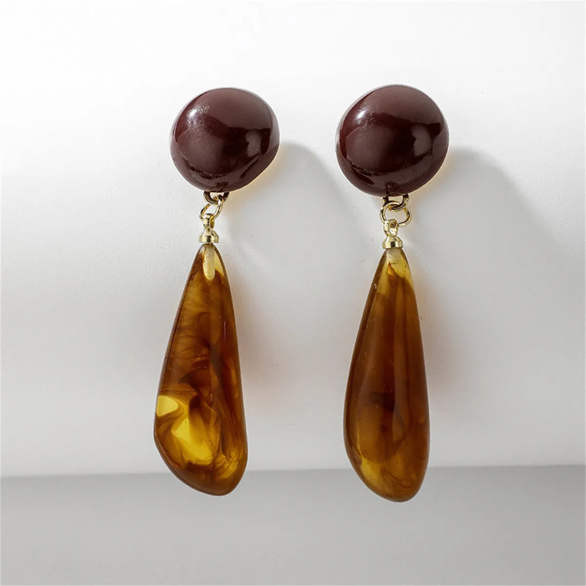 Resin & 18K Gold-Plated Drop Earrings