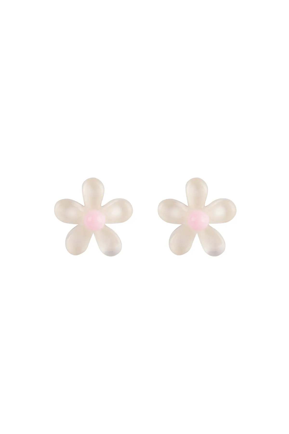RESIN DAISY FLOWER STUD EARRINGS