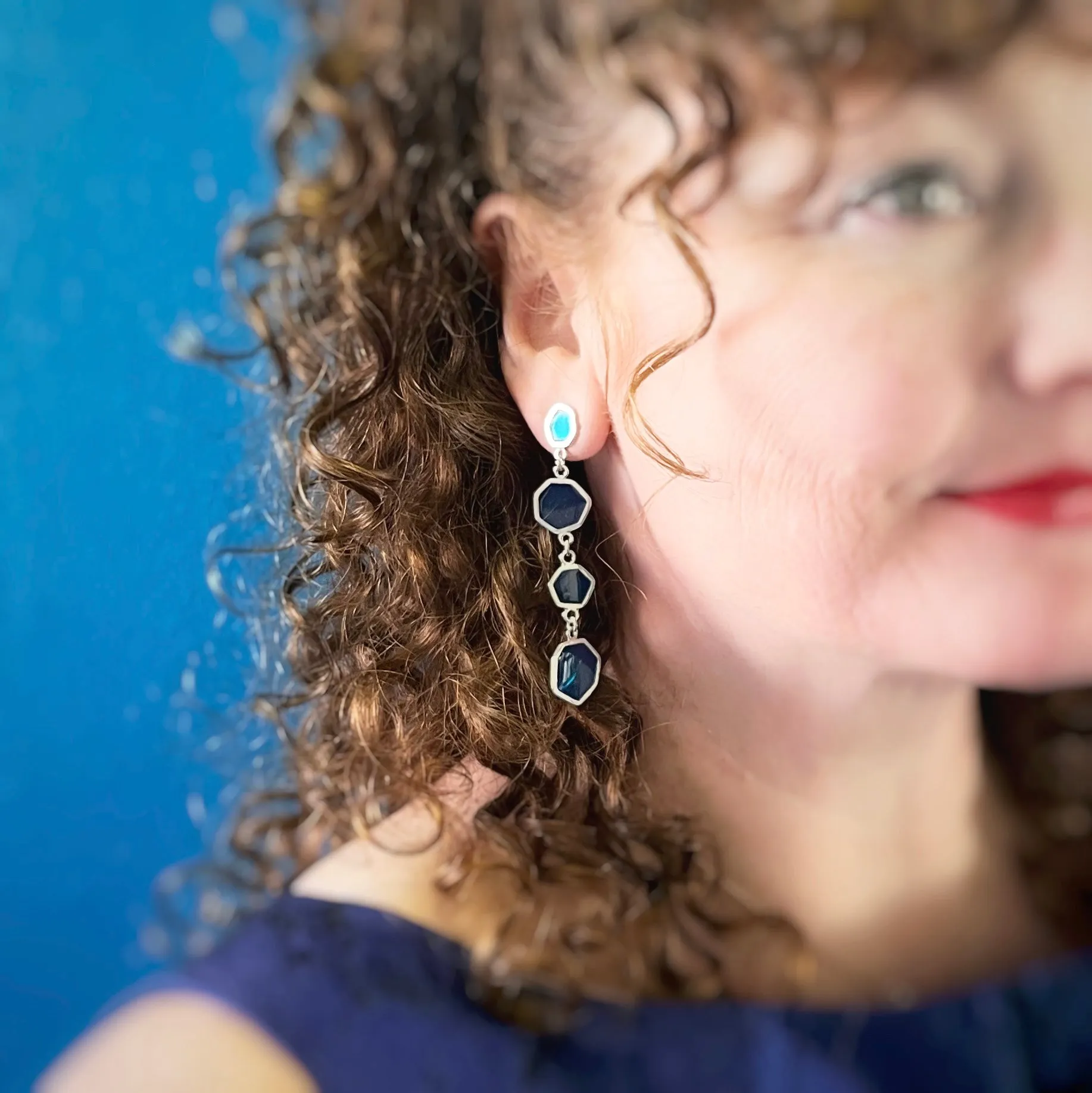 Resin drop earrings