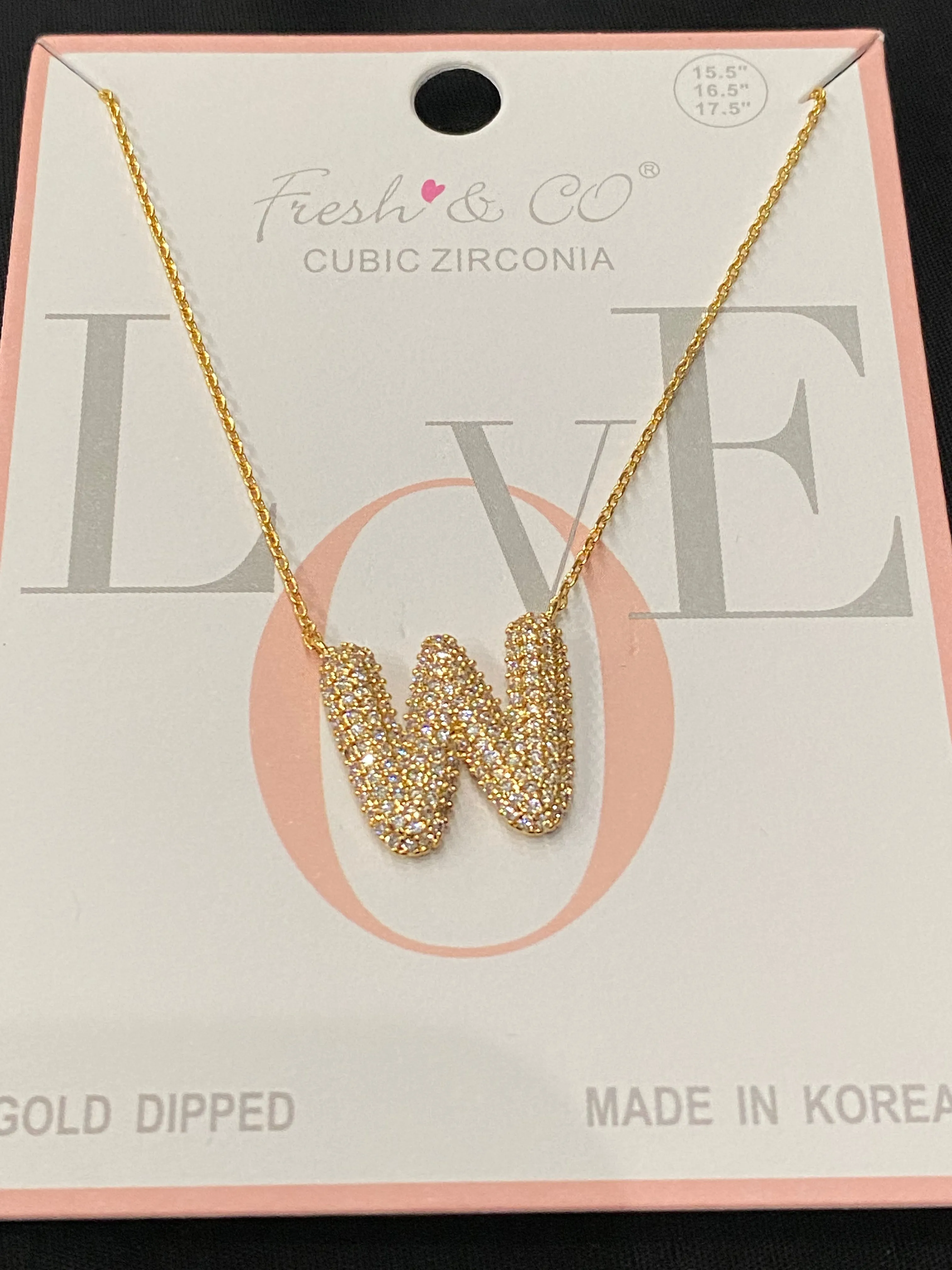 Rhinestone Bubble Initial Necklaces