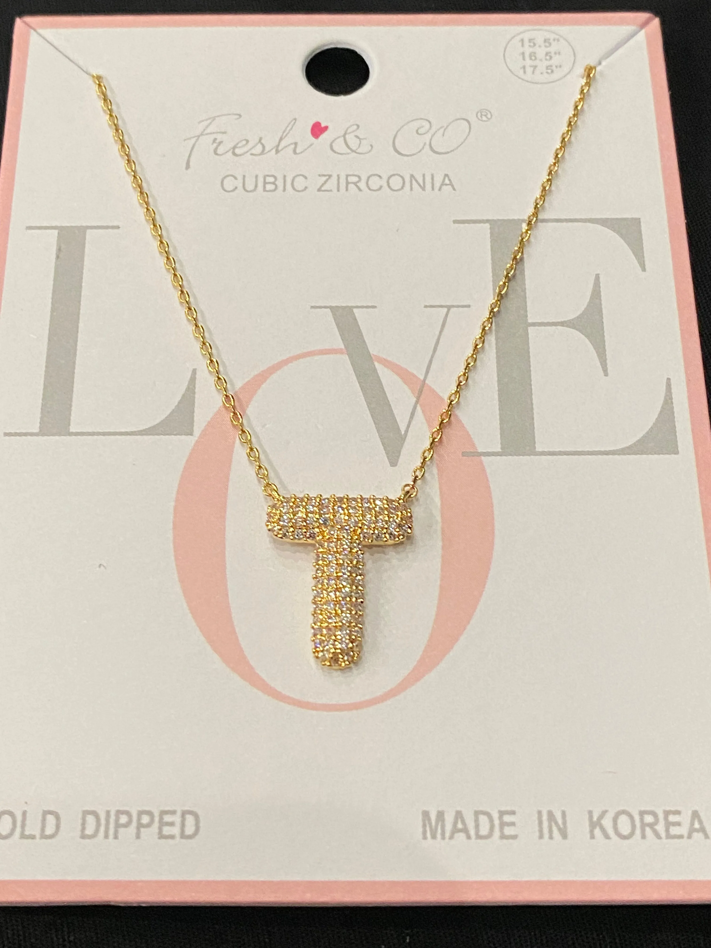 Rhinestone Bubble Initial Necklaces