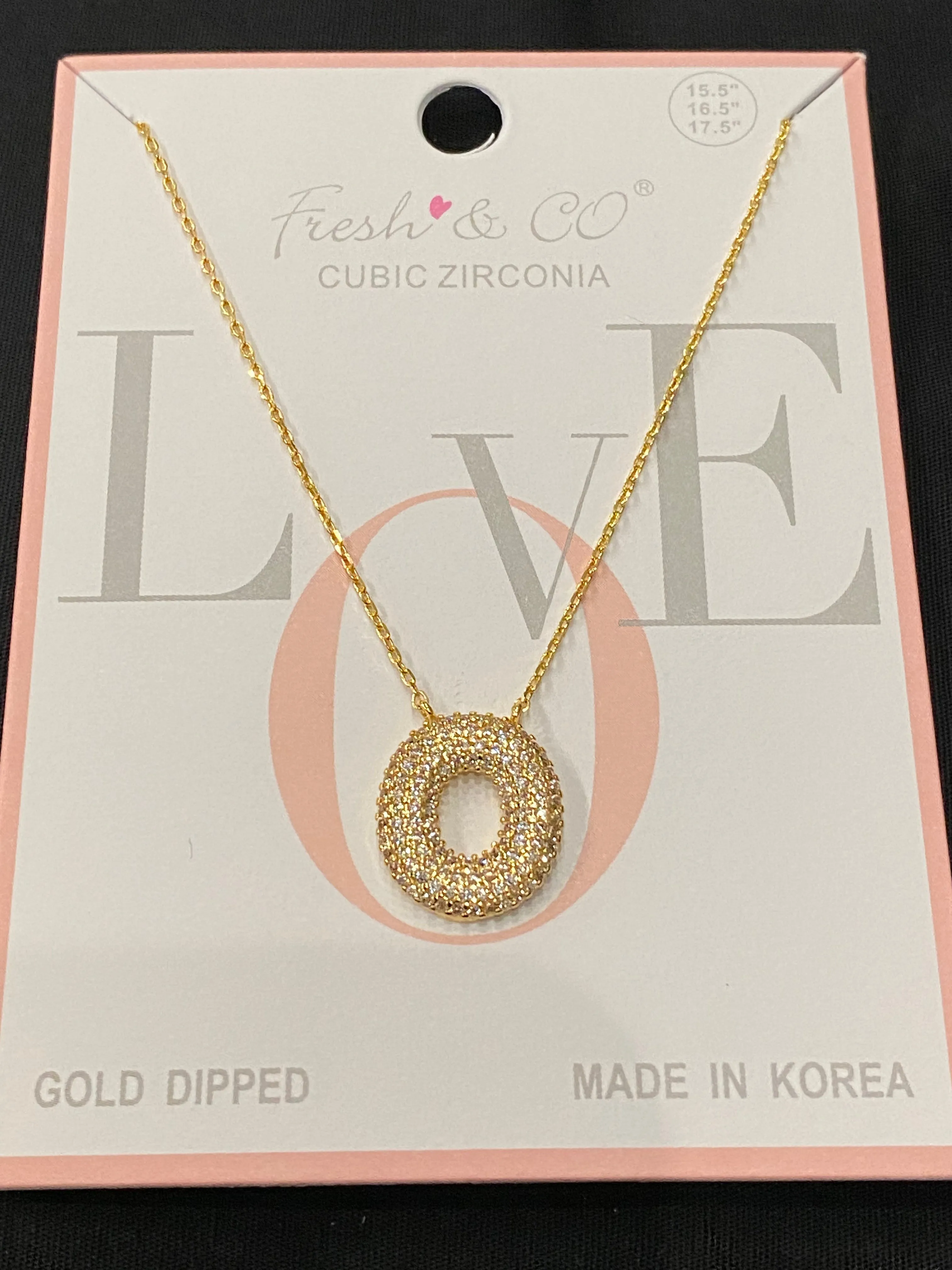 Rhinestone Bubble Initial Necklaces