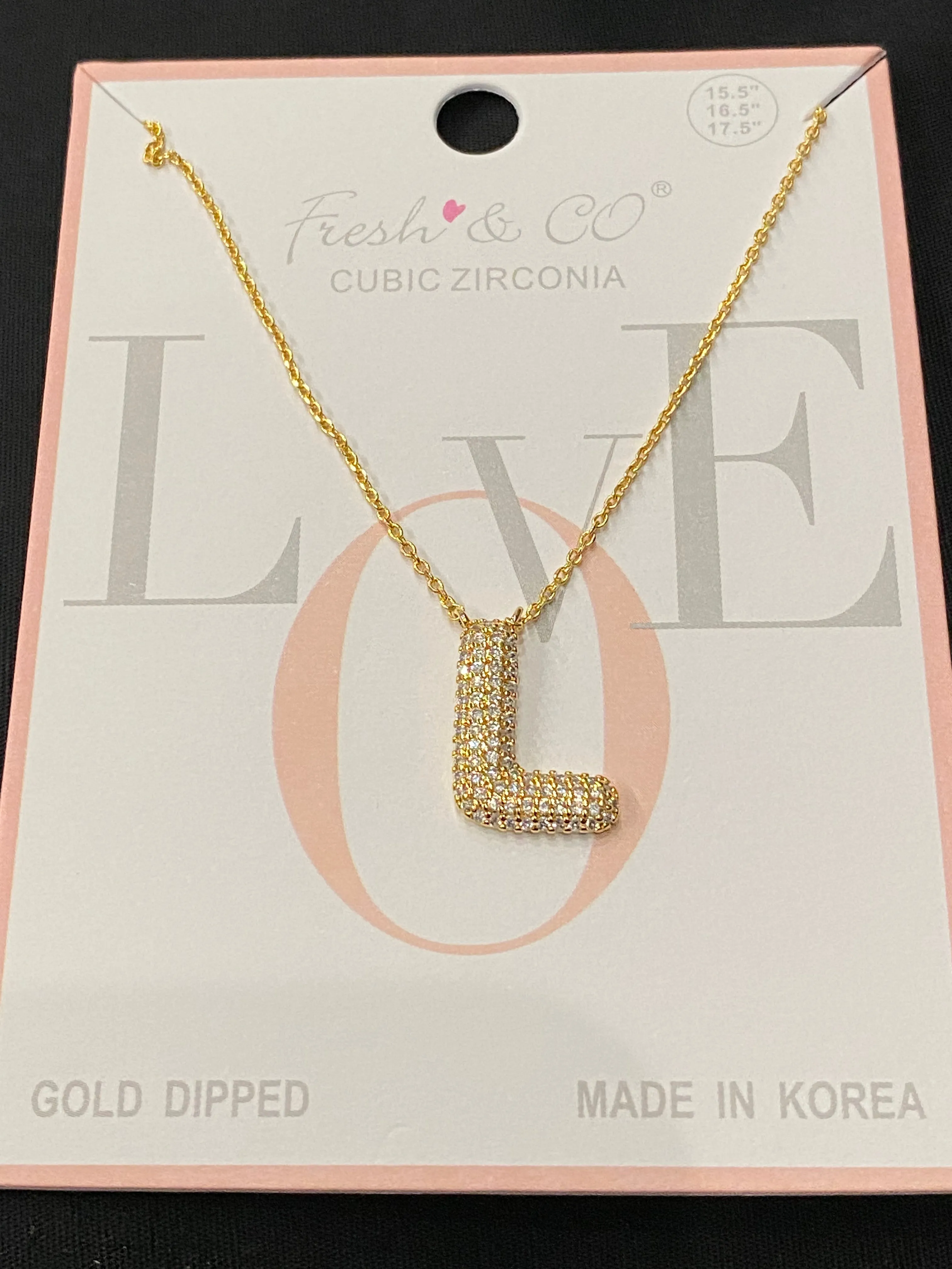 Rhinestone Bubble Initial Necklaces