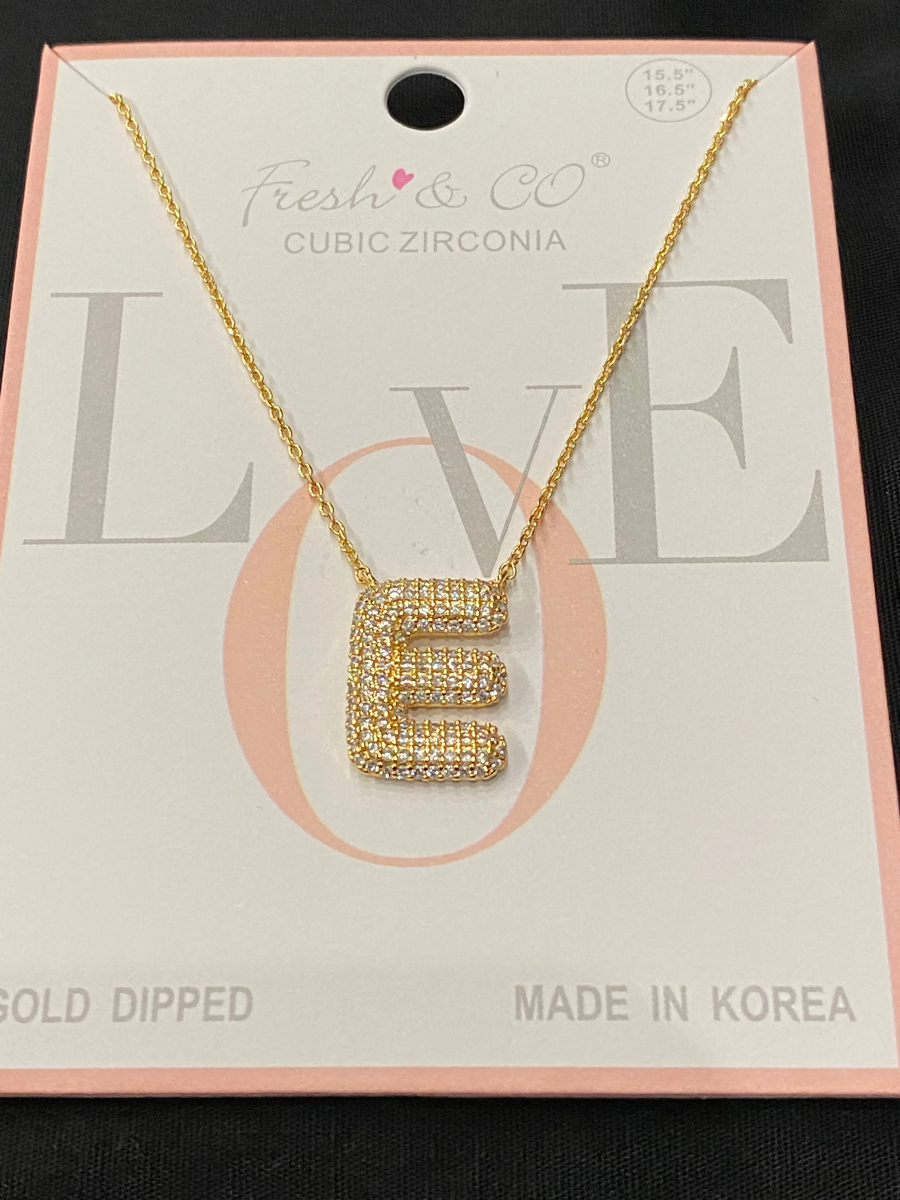 Rhinestone Bubble Initial Necklaces