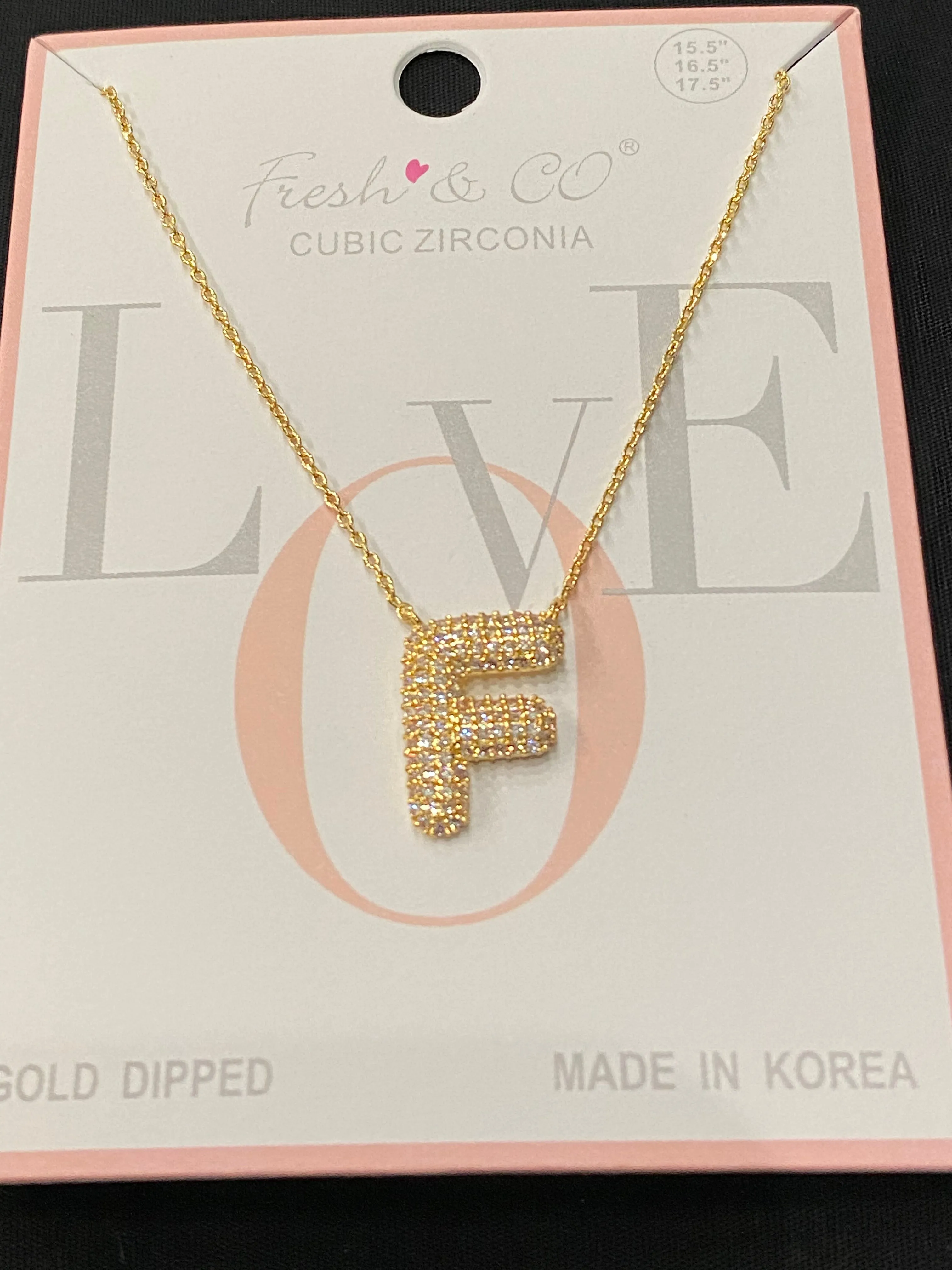 Rhinestone Bubble Initial Necklaces