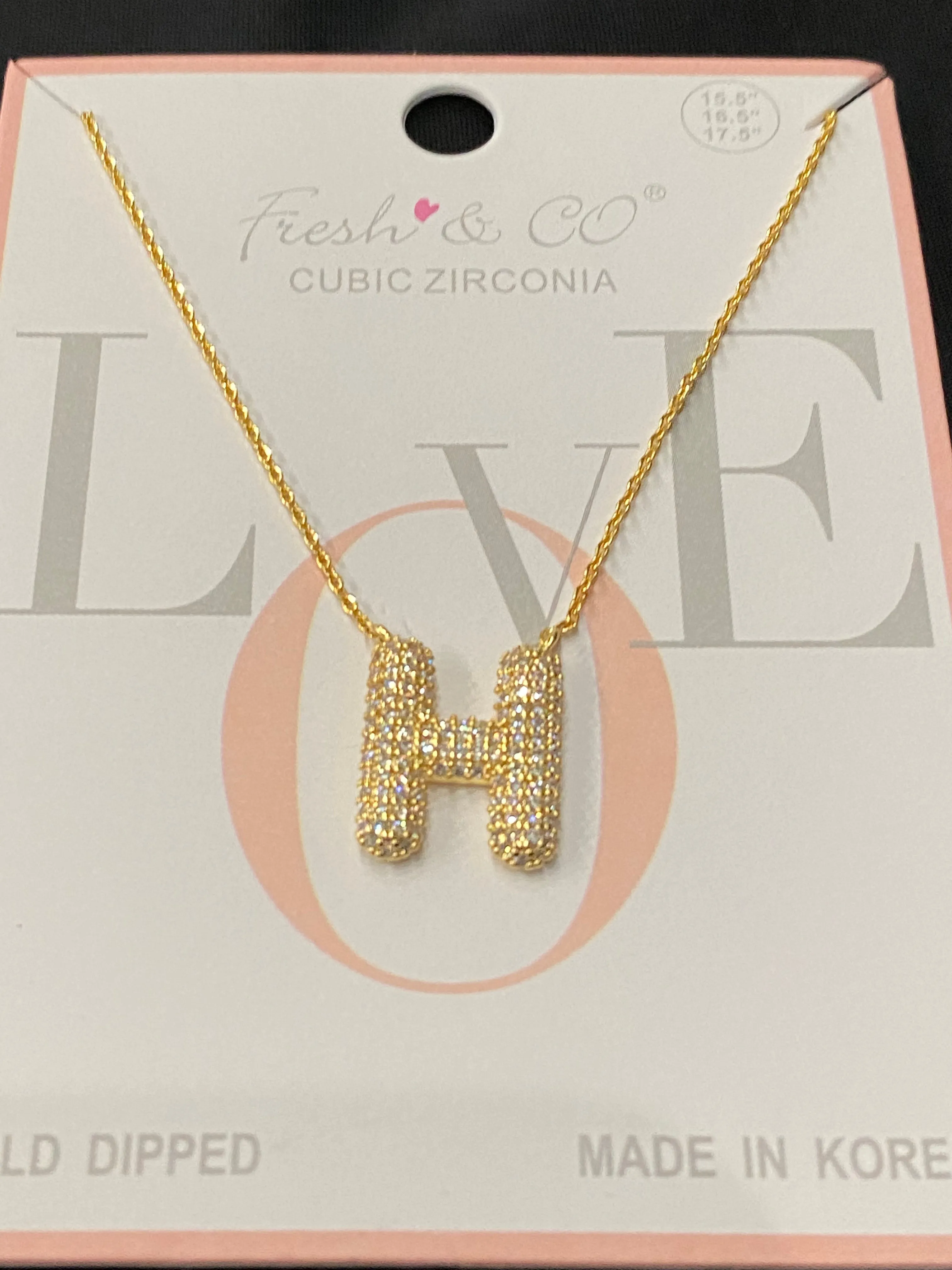 Rhinestone Bubble Initial Necklaces