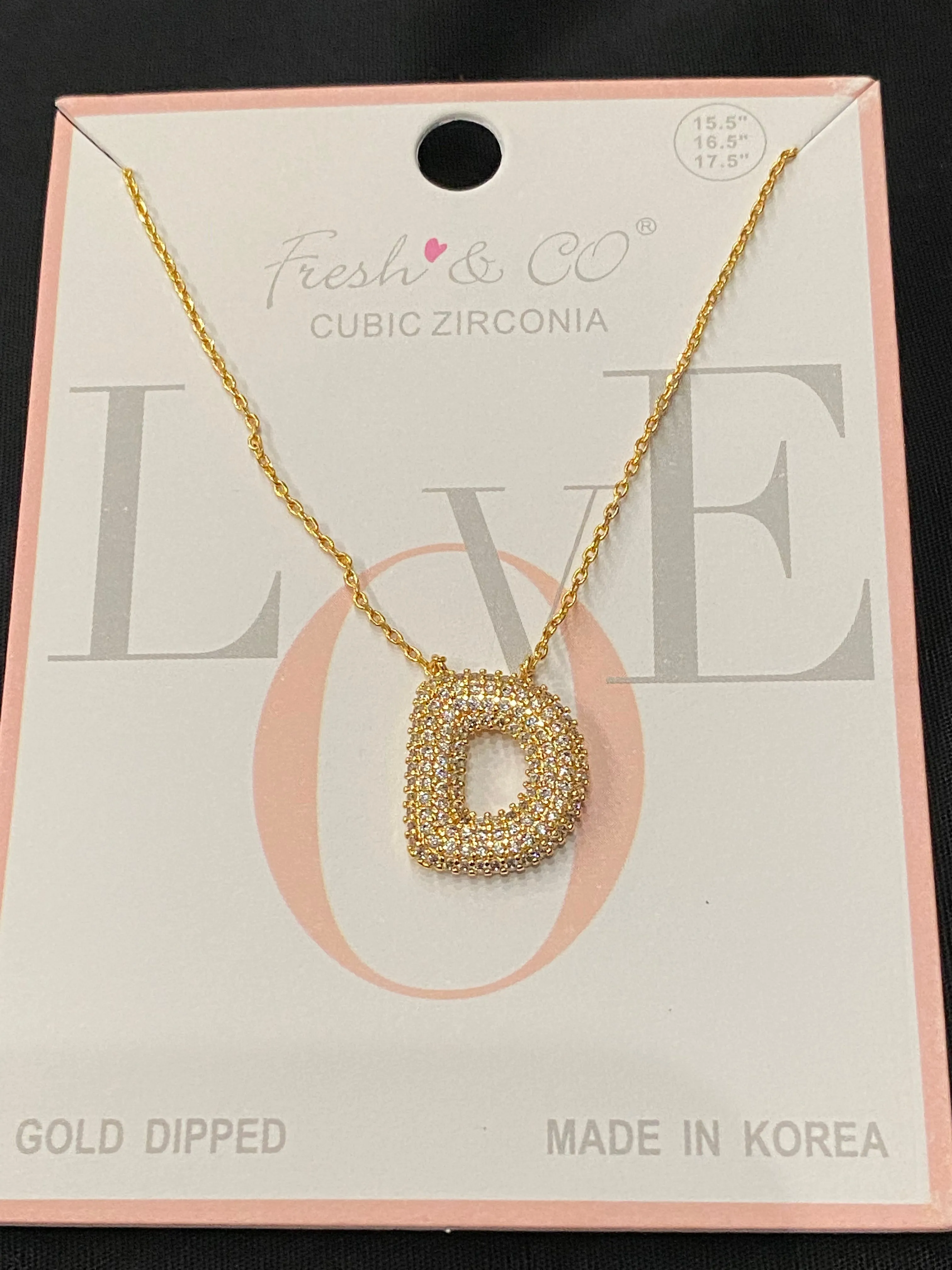 Rhinestone Bubble Initial Necklaces