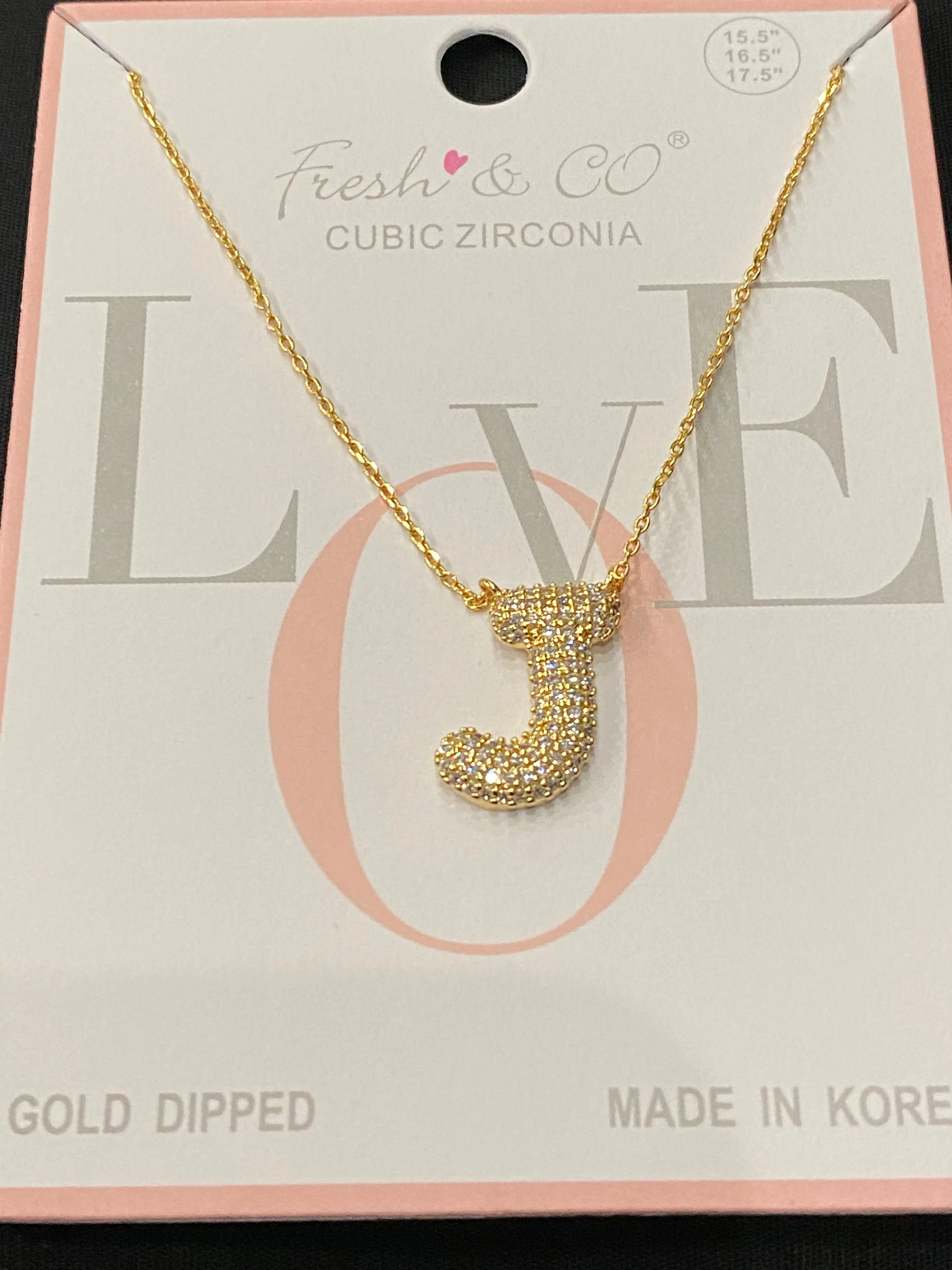 Rhinestone Bubble Initial Necklaces