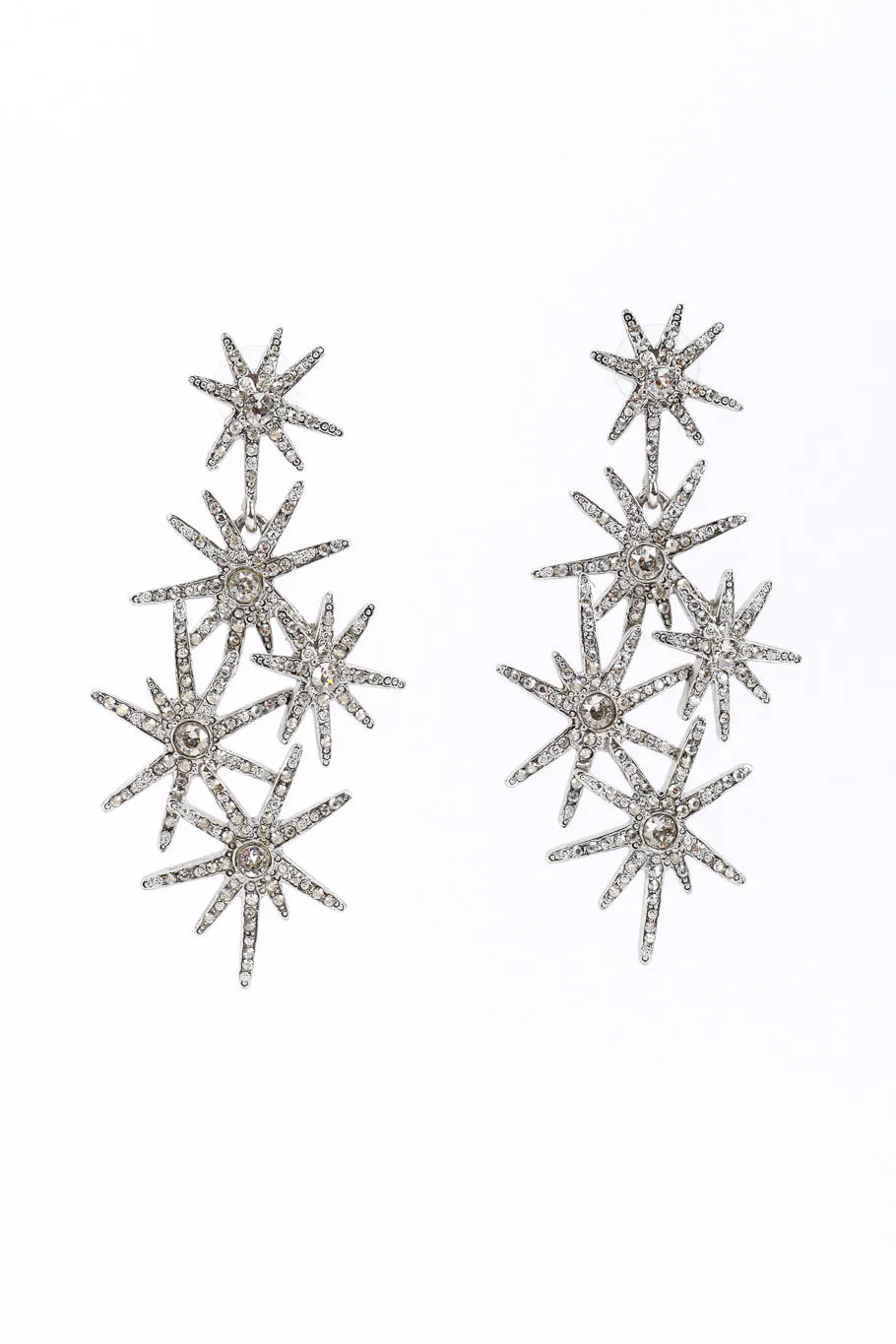 Rhinestone Starburst Cluster Drop Earrings