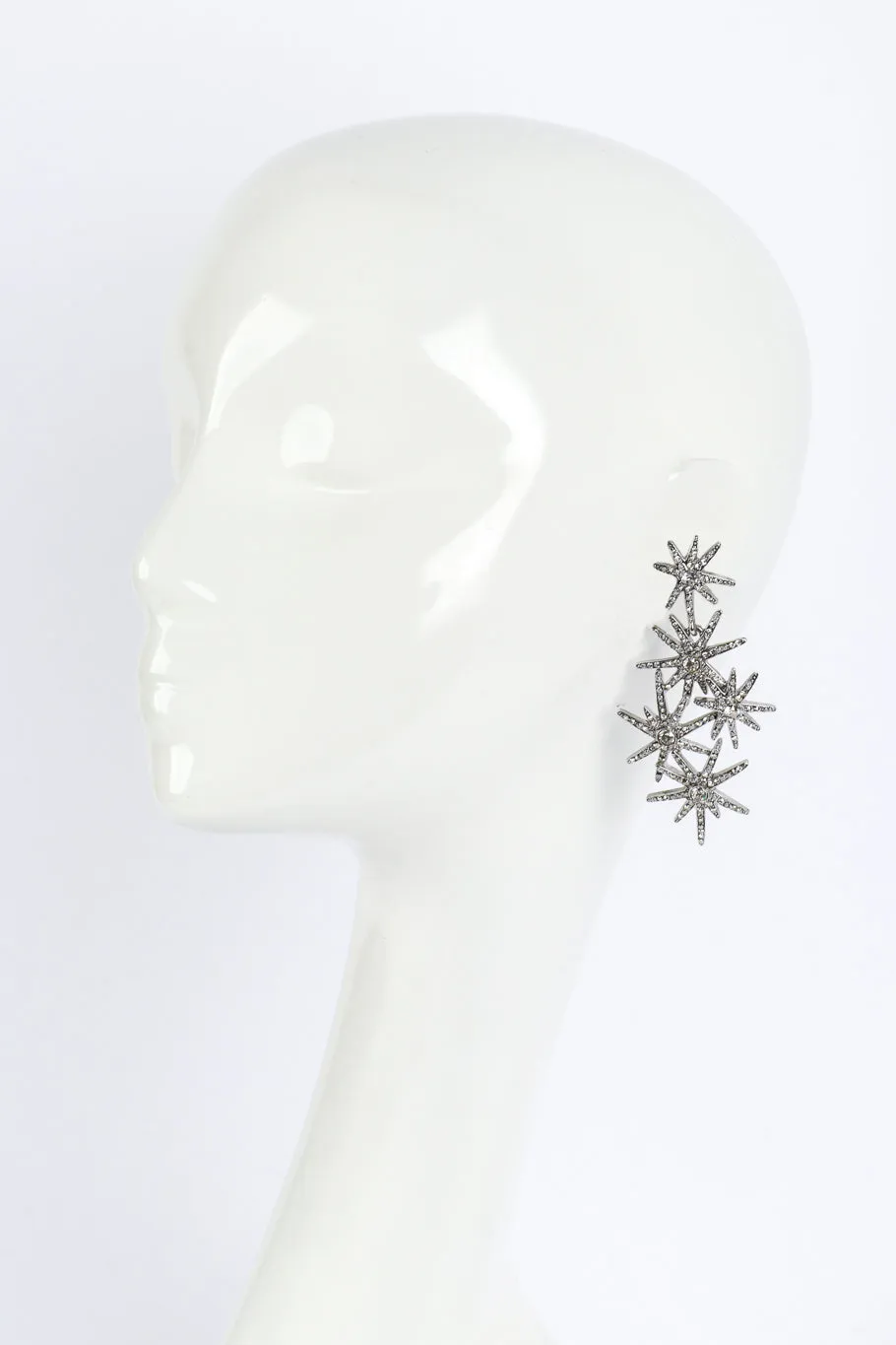Rhinestone Starburst Cluster Drop Earrings